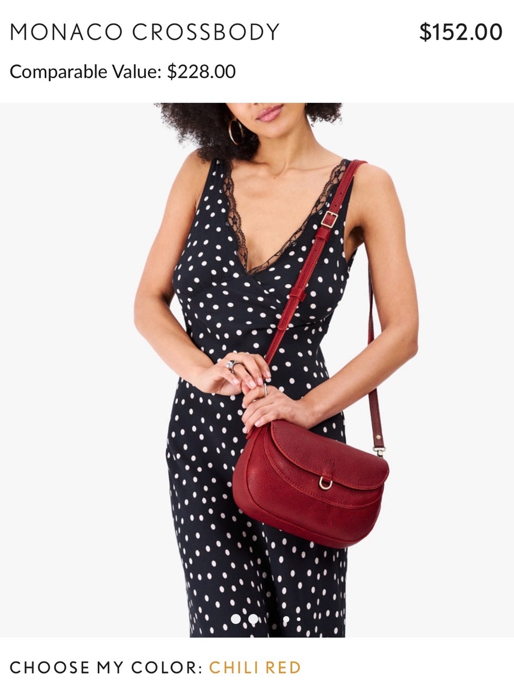 LARGE New Portland Leather Monaco Chili Red Leather Crossbody Premium with Tag - Picture 4 of 14